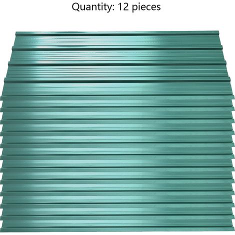 Dark Green Set of 12 Steel Corrugated Panels (1/5)