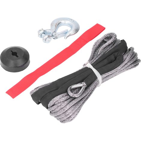 Kit poulie treuil avec croc à manille ressort, butée caoutchouc, charge 4400lbs, résistant à l’usure, universel, corde de levage. (1/5)