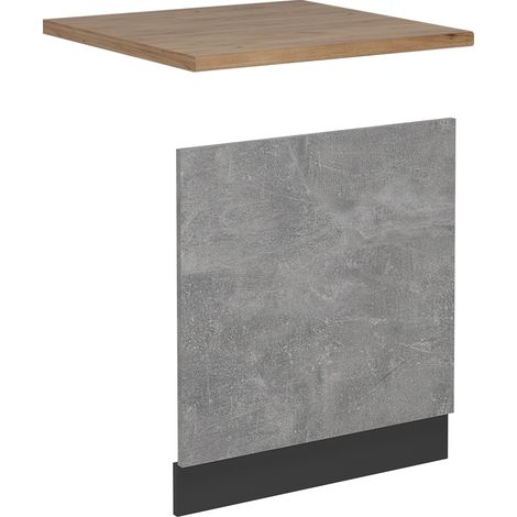 Frontal para lavavajillas R-Line, Hormigón, 60 cm , ET Roble, Vicco