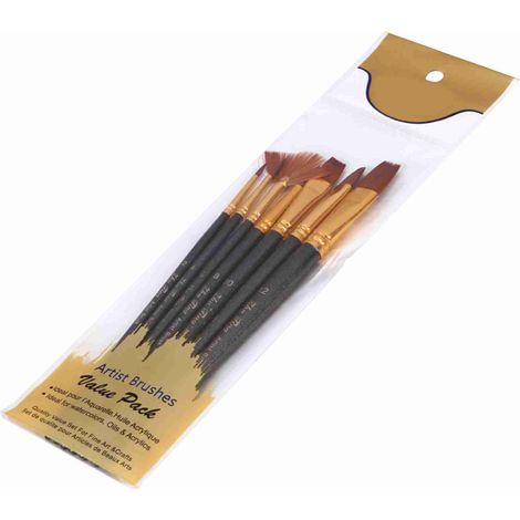 7 pièces/ensemble pinceaux d'art ensemble ronds et plats Filbert ventilateur conseils pinceaux de dessin professionnels poils en nylon manche en bois pour aquarelle acrylique huile gouache visage corp (1/5)