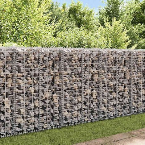 Mur en gabions avec couverture, acier galvanisé, 20×20×100 cm (1/5)