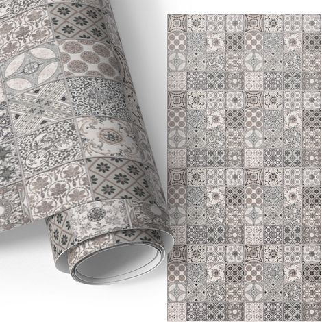 Klebefolie für Möbel - Möbelfolie - Selbstklebefolie - Küche folieren - Schrank folieren - Tischfolie - Retro-Mosaik 75x150 cm