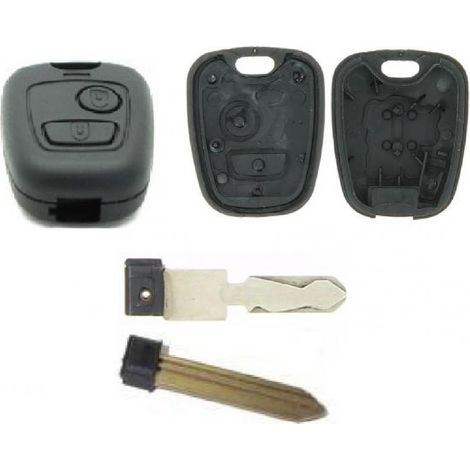COQUE CLE ADAPTABLE PSA 2 BOUTONS LAME FRAISEE CROIX FIXE 7MM