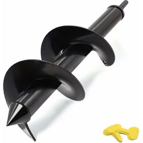 Mèche pour tarière10 cm x 30 cm Plante de jardin Fleur Bulbe Tarière Spirale Perceuse Rapide Planteur Terre Tarière Bit Poteau ou Parapluie Trou Digger pour 3/8" Hex Drive Drill (1/5)