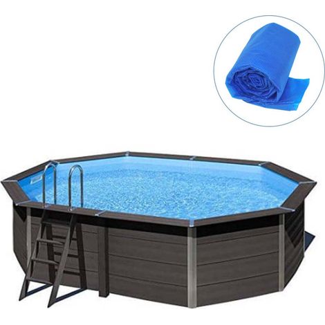 GRE – Bâche été à bulles 400 µ pour piscine composite ovale 804 x 386 cm – Couleur bleu – Réduit l'évaporation de 50% – Protection UV