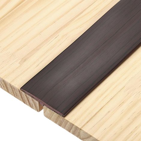 Profilés De Transition En T, 150cm x 5cm (L x W) Bande De Séparation Plate Pour Sol En PVC Auto-Adhésif Bordure Pour Sol En Vinyle Pour Joints De Sol Portes, Black Walnut (1/5)