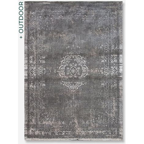 Medaillon-Design – Fading World Medaillon-Teppich – hergestellt in Belgien – mechanisches Jacquard-Flachgewebe – handgefertigt – natürlich rutschfest – 100 % Baumwolle – Stein – 80 x 150 cm