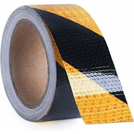 Pair Warnband, reflektierendes Band, schwarz und gelb, 5 cm x 25 m, Sicherheitswarnband, Markierungsband, Sicherheitsleitfaden für Straßenverkehrsanlagen
