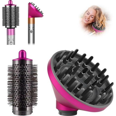Accessorio compatibile con le piastre per capelli Dyson, set da 2 pezzi, diffusore a pettine rotondo per asciugacapelli, attacco universale. Compatibile con le piastre Airwrap HS05, HS03, HS01. (1/5)