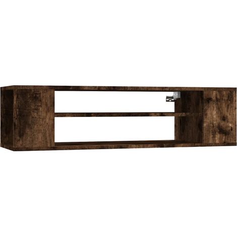 Mueble TV suspendido roble ahumado 100 x 30 x 26,5 cm madera contrachapada marrón 020024286