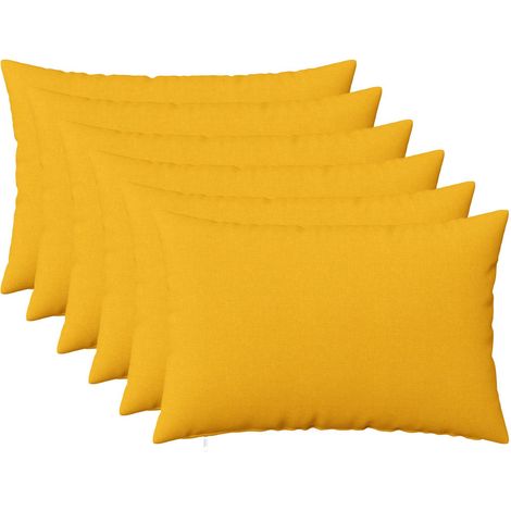 Coussin avec oreiller HEERLEN 6 pc Jaune clair Tissu vidaXL
