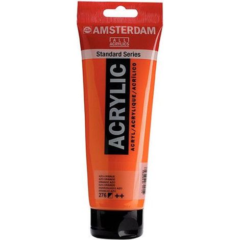 Peinture Acrylique en tube - Orange azo - 276 - Amsterdam - 250ml (1/2)