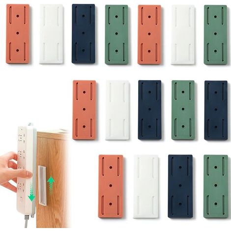 16x Supporti autoadesivi per prese multiple, supporti per spine, prese multiple, supporti per prese da tavolo, supporti per scatole di derivazione W (1/5)