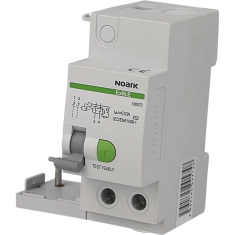 Bloc différentiel bipolaire 40A / 30mA type AC Noark Ex9LE