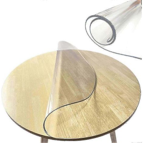 Protège-nappe en PVC transparent, 5 tailles, rond, 2,0 mm d'épaisseur, imperméable.