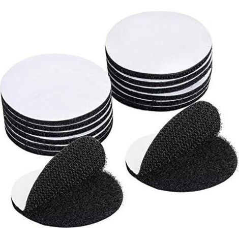 Litzee – Pack of 15 round, double-sided self-adhesive strips, 5 x 5 cm – Waterproof and heat-resistant adhesive – For smooth surfaces (1/5)