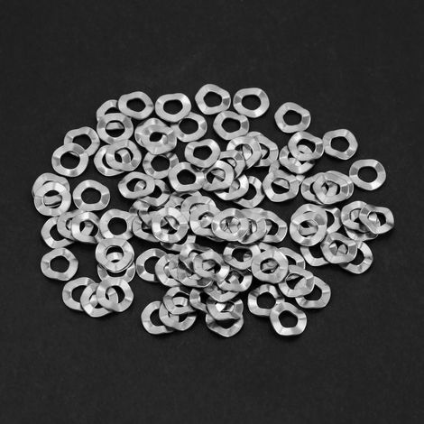 Rondelles ondulées M4 en acier inoxydable (100 pièces), joints, rondelles élastiques, outils de blocage (1/5)