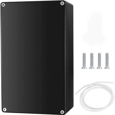 Wasserdichter elektrischer Anschlusskasten IP65 für den Außenbereich, Steckverbinder-Anschlusskasten, elektronisches Kunststoffgehäuse für den Außenbereich (schwarz 20 x 12 x 7,5 cm) (1/5)