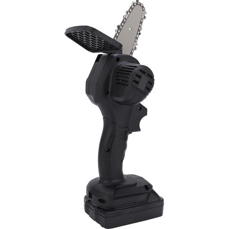 Mini scie à main 10 cm, portable, électronique, outil de coupe à une main, avec brosse, AC100-240V, noire, prise UE (1/5)