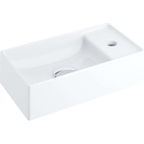 Ravak Veda 400 - Lavabo Slim, 40x22 cm, con 1 foro per rubinetto, bianco XJX01240000