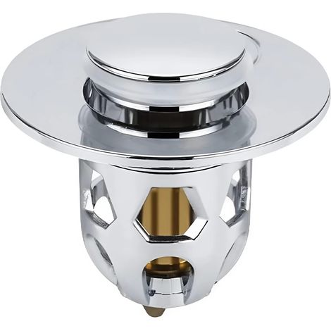 Tapón lavabo universal sistema pop-up, filtro desagüe antiatasco ABS 34-40 mm.