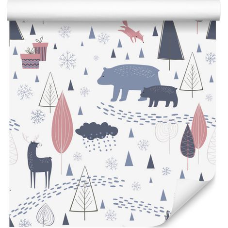 Skandinavische Tiertapete für Wohn- und Schlafzimmer, 50 x 1000 cm (1/5)