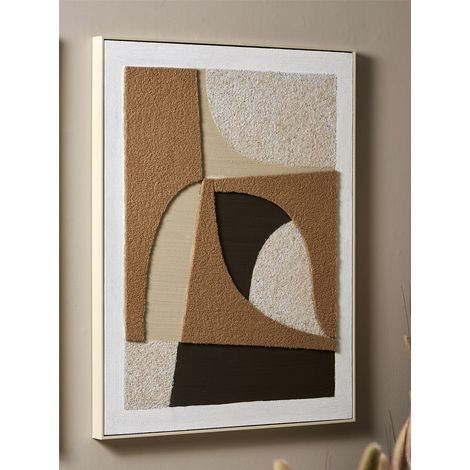 Abstraktes Gemälde. Verschiedene Texturen. Sand/Stoff/Farbe. 82 x 102 cm. 82 x 4 x 102 cm. (1/3)
