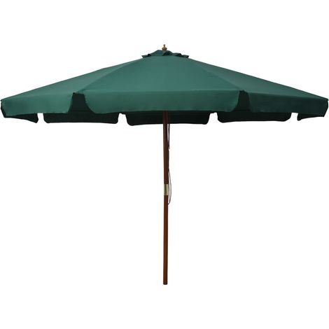 Sombrilla con mástil de madera 330 cm verde 020008125
