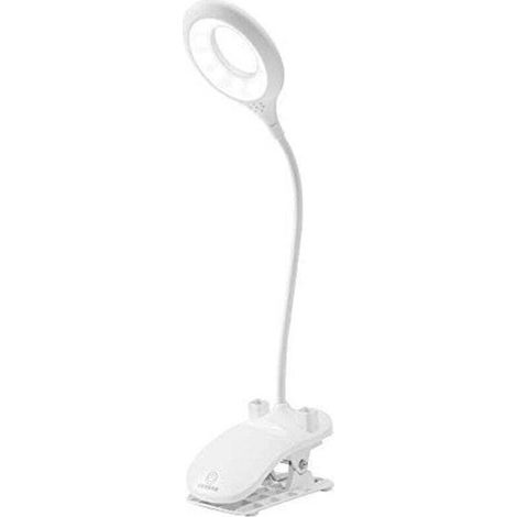 Lampe Clip LED, Lampe de Bureau à Pince avec porte-stylo, Lampes de Chevet et Lampes de Table, Lampe Pour Enfants Eye-Care avec 3 Couleurs Réglables pour Lecture, Travail (blanc) (1/4)