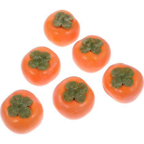 6 Pièces Ornement en Imitation de Kaki Orange Léger et Sûr en Eva pour Décoration de Centre de Table ou Centre Commercial (1/5)