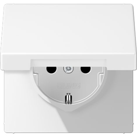 Jung Enchufe SCHUKO®, 16 A 250 V , SAFETY+, tapa abatible, termoplástico lacado, serie LS, blanco nieve mate LS 1520 BFKIKL WWM