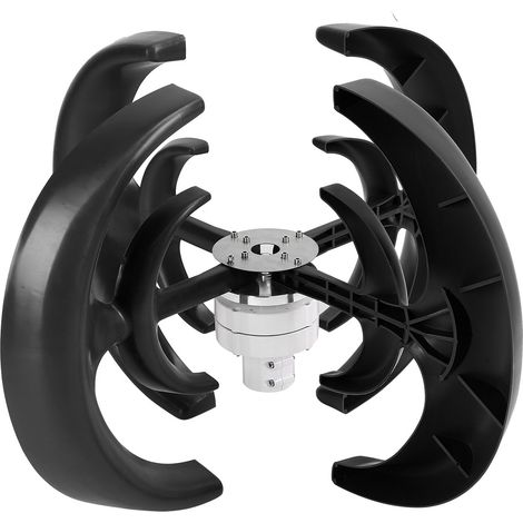 Éolienne 1200W 4 pales, générateur AC moteur, kit solaire lanterne double couche noir 12V (1/5)