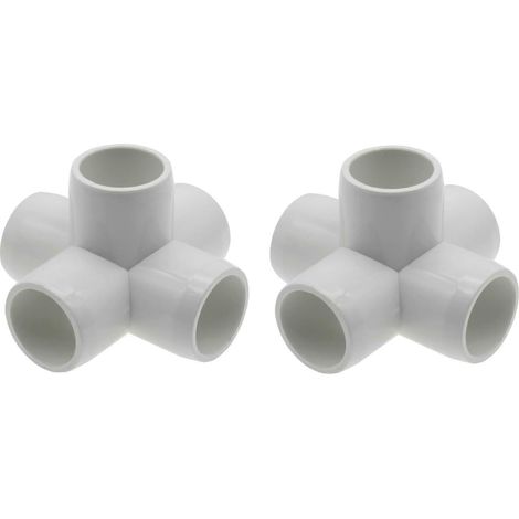 Set mit 2 5-Wege-PVC-Winkeln (1/2 Zoll, Schedule 40 Standard) für Gartenregale und Outdoor-Projekte (DIY) (1/3)
