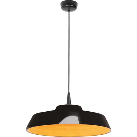 Circus Black Suspension Led 8W 3000K Céramique Jaune Or, Diffuseur Ø 35 Cm, Design Artisanal Made In Italy, Câble 300 Cm, Ip40 (1/3)