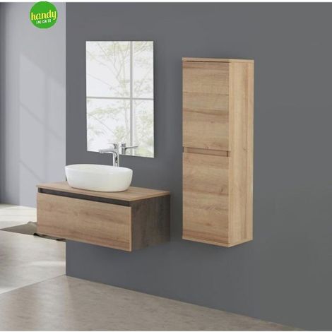 Composizione bagno Feridras Revital 80cm ossido grigio/rovere