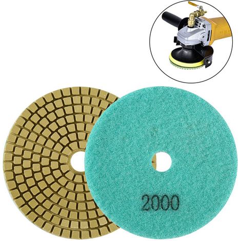 Disque de polissage diamanté humide 100 mm (4") pour granit et marbre (granulométrie 2000) (1/5)