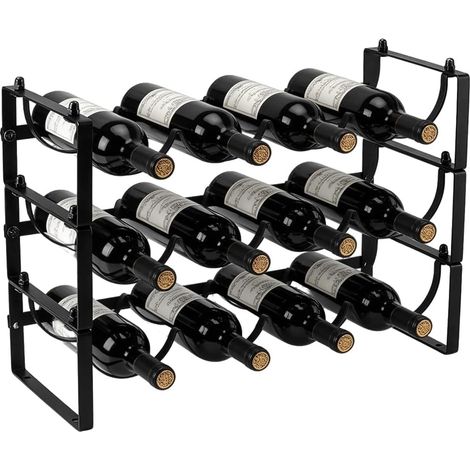 3 étages Casier à Vin Range Bouteilles Horizontal pour 12 Bouteilles (1/5)