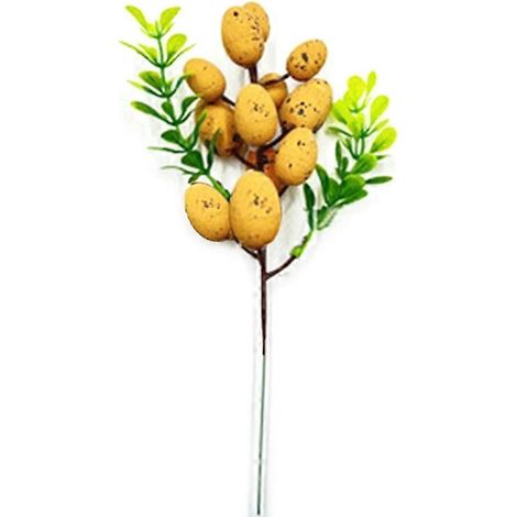 Boutures d'œufs de Pâques, fleurs artificielles, branches colorées, peinture, œufs d'oiseaux en mousse (1/5)