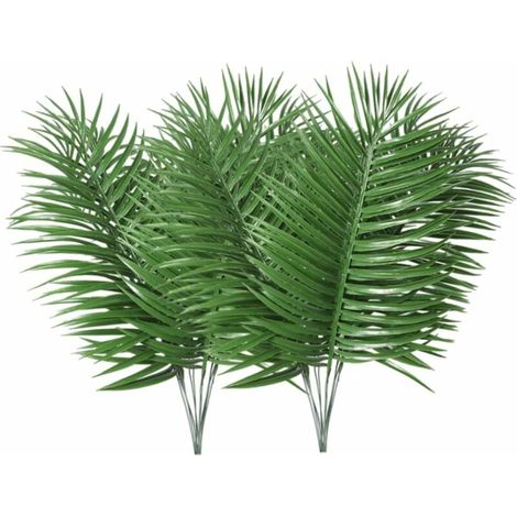 12 pcs de palmier artificiel feuilles fausses plantes tropicales fausses feuilles de fête décorations de mariage (1/5)
