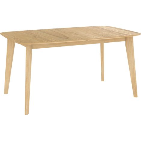 Mesa de comedor extensible de madera clara, 6-8 personas - Oman