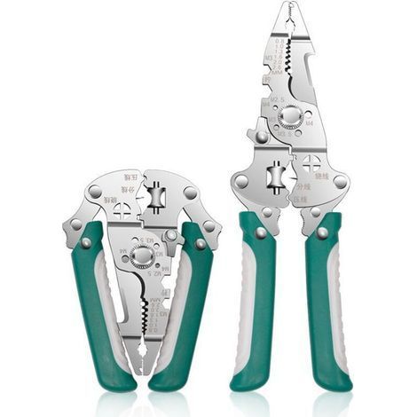 1 Piece 26 in 1 Foldable Electrical Cable Stripper, Precision Electrician Cutting Pliers, Multifunction Electrician Tools, for Electrical Installation (Green) (1/5)