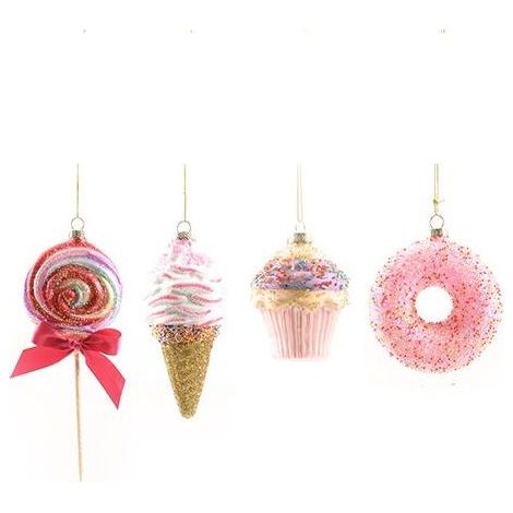 PENDENTE DOLCE IN VETRO ASSORTITO 6X6,5XH.14CM PREZZO CAD UNO