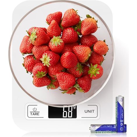 Balance Alimentaire, Balance de Cuisine Numérique Capacité de 22 lb/10 kg, 6 Unités avec Fonction Tare Balance Alimentaire pour la Cuisine, la Pâtisserie et la Préparation des Repas Beige (1/5)