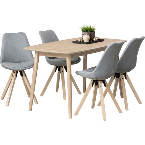 Conjunto de mesas y sillas para comedor Norsica Daltea 120 , 76x80x150cm, Diámetro: 0, Número de asientos: 4, Estilo: Contemporary
