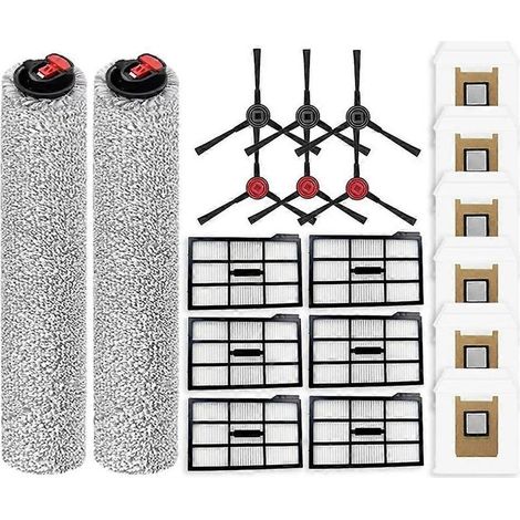 Kit de remplacement pour aspirateur robot Eufy Omni E28/E25 - Comprend des brosses latérales, un rouleau, une serpillière, des sacs à poussière et d'autres accessoires (1/5)
