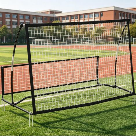 2-in-1 Fußball-Reboundnetz, doppelseitig, 200 x 94 x 122/52 cm, schwarz HAVRYA (1/4)