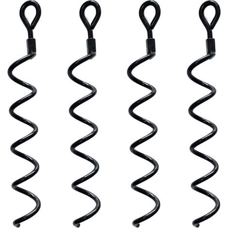 38.5cm Spiral Earth Ground kit d'ancrage haute performance pour hangar Idéal comme poteau d'attache pour chien pour sécuriser les animaux, les tentes, les auvents, les hangars, paquet de 4 (1/5)