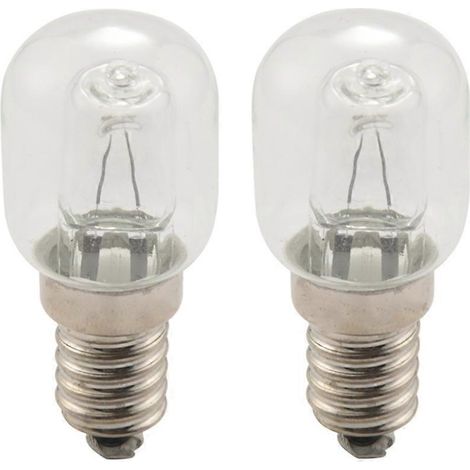 2er-Pack E14 Hochtemperatur-Halogenlampen (500 °C), 25 W, für Dampfgarer, 250 V, Quarzglas (1/5)