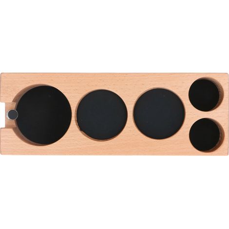 Ortviai Support en Bois pour Tamponeur Café 58 mm – Plateau Multifonctionnel en Hêtre avec Pieds Antidérapants (1/4)
