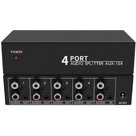 Répartiteur audio 1 entrée 4 sorties L/R auxiliaire stéréo, distributeur audio 1x4 pour PC, DVD, haut-parleur, etc. (1/5)